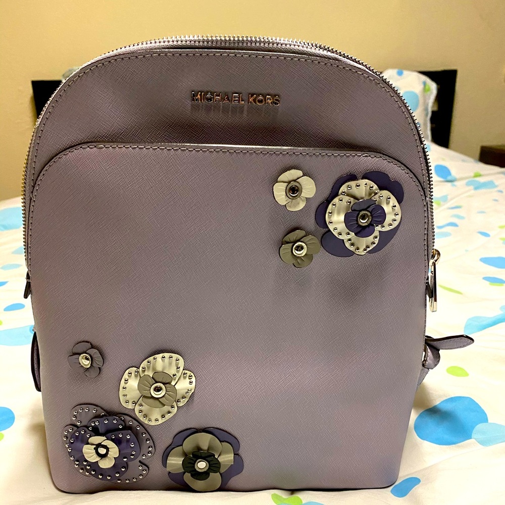 Michael Kors floral lavender backpack.